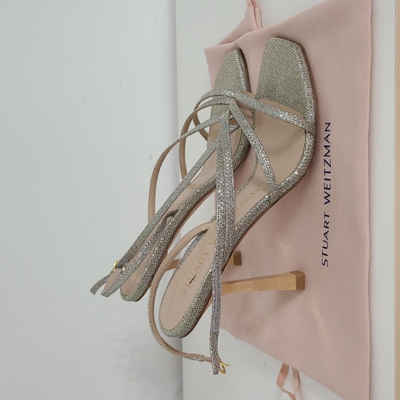 Stuart Wietzman Gold/Silver Glitter Heels - Picture 2 of 7